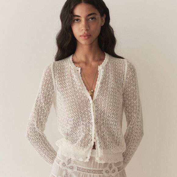 DOEN Diane Cardigan - Ivory - Picture 2 of 12